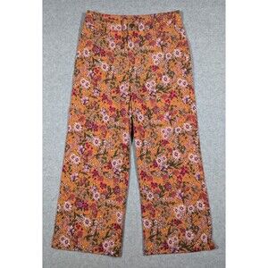 Adyson Parker Women Pants‎ Size 10 All Over Garden Floral Wide Crop High Rise